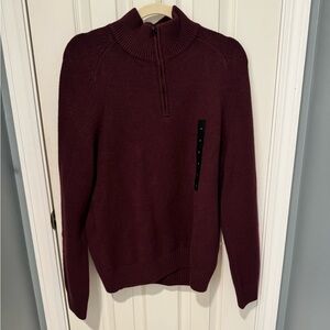 Banana Republic Burgundy Zip Up Sweater